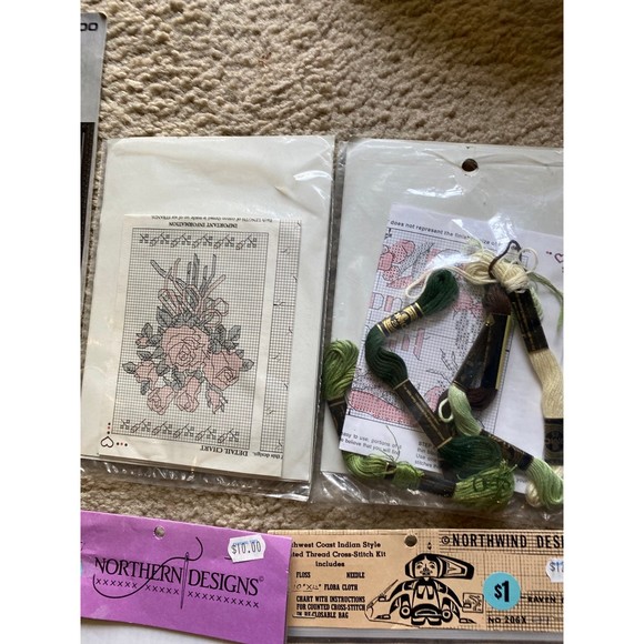 Set of 8 Cross Stitch Graphs & Some Direction sheets and 3 Pattern Books LOT - Picture 2 of 5